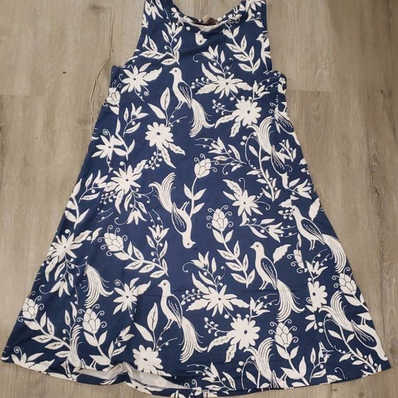 Loft Blue Floral Bird Swing Dress, size XS - Picture 4 of 7